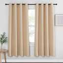 NICETOWN Blackout Drapery Curtain Panel - Window Treatment Thermal Insulated Solid Grommet Blackout Curtain/Panel/Drape for Bedroom (Biscotti Beige, 1 Panel, 52 by 72 inches)