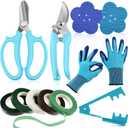 WILLBOND Gardening Gift Set for Women, Floral Arrangement Kit with Pruning Shears, Thorn Remover, Gloves and Floral Tape, Garden Tool Gift Kit for Mom, Wife, Garden Lovers(Blue)