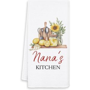 Nana's Grandma Kitchen Towels, Mother's Day Birthday Gifts for Nana Grandma Dish Tea Towels for Kitchen Decor, Grandmother Gifts from Grandkids Decorative Hand Towels, 16x24 Inch