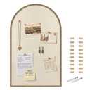 Vintage Gold Bulletin Board, Linen Wall Pin Board 19"x31" Beaded Frame