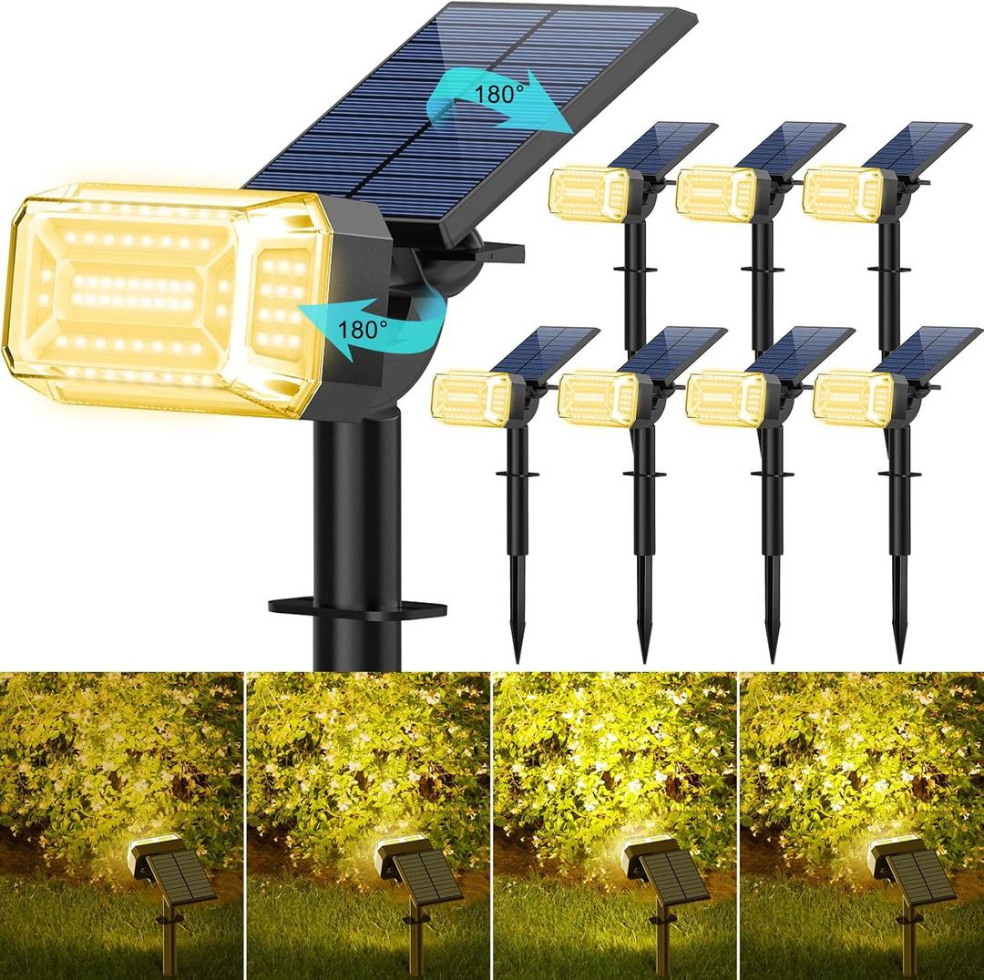 102 LEDs Solar Spot Lights Outdoor, [ 4 Modes/5Pack] Solar Spotlights Waterproof IP65, Adjustable Light & Panel Landscape Flood Powered Lights for Yard Garden Pathway Wall (Cool White) Incomplete
