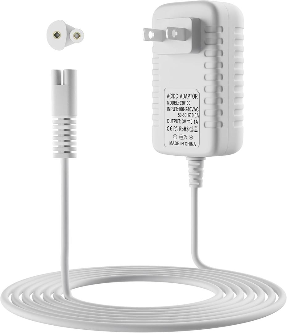 Wanme Charger for Waterpik Water Flosser WP360 WP462 WP450 WP450W, Replacement Adapter Power Cord 3V (White)