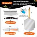Sharmila Pizza Peel 12 Inch, Aluminum Paddle with Cutter, Spatula, 12*14 Inch