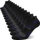 COOPLUS Mens Ankle Socks Athletic Cushioned Breathable Low Cut Tab With Arch Support - 6 Pairs, Small-Medium