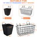 Pegboard Basket Organizers, Peg Board Large Baskets Hooks Bins Cups Tool Organizer 6 Pack Set, Wall Storage Display Hanging Accessories for Craft Office Stadio Shed Garage Organization (Black & Black)