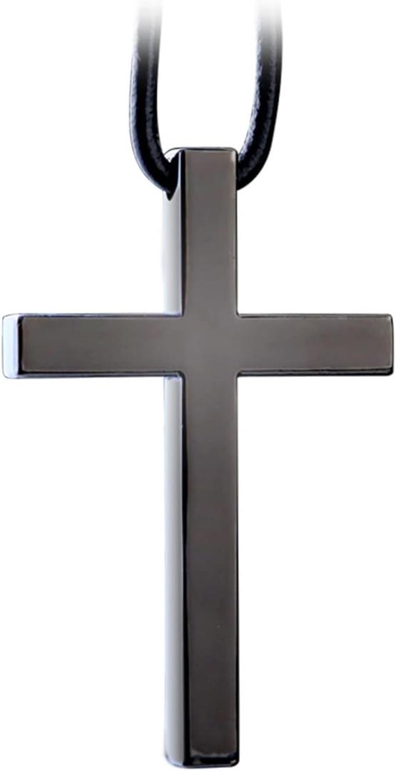 Cross Hanging Ornaments for Rear View Mirror, Metal Car Charm, Pendant Decoration for Truck, Home Decor (Black)