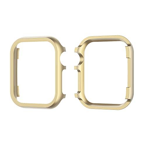 Compatible with iWatch 44mm Case Gold, Bumper Protector Cases Aluminum Frame Case Scratch Resistant Ultra-Thin Metal Cover Rugged Sleeve Shockproof Compatible with Apple Watch 44mm Series SE/6/5/4