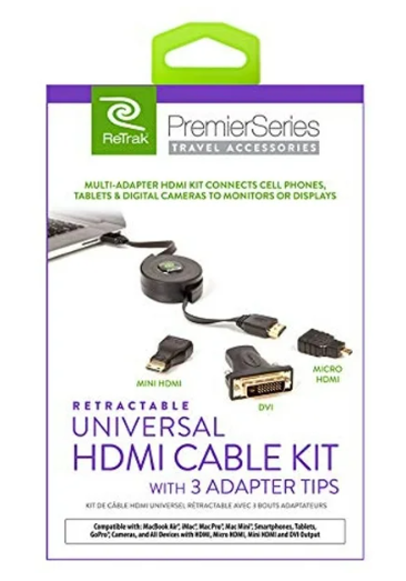 Retrak Universal HDMI Cable Mini Micro DVI
