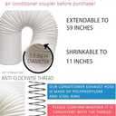 Portable AC Window Vent Kit, Adjustable Vertical/Horizontal Sliding Window Kit Plate for AC Unit, Seamless Portable AC Window Seal With 5.9 Inch Diameter, 59 Inch Length Exhaust Hose