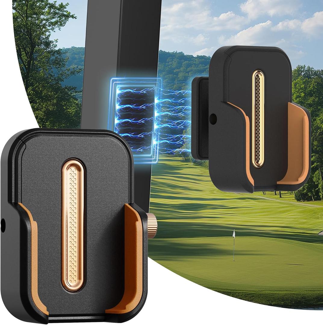 2025 UpgradedFull Metal Magnetic Golf Cart Phone Holder  Premium Golf Gift for Men, Compatible with EZGO, Club Car, Yamaha | Strong N52 Magnets | 360 Rotation | Works with iPhone, Samsung& More