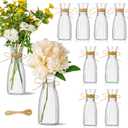 10 Pcs Plastic Flower Bud Vases Bulk with Twines Ropes Small Mini Flower Vases for Centerpieces Decorative Plastic Bottles for Wedding Reception Dining Table Home Decoration (Transparent)