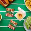 100 Pack Mini Pizza Boxes with Stickers 3.5 x 3.5 x 0.78 Inch Mini Pizza Boxes White Cookie Takeout Cases for Celebrations Party (Football Style)