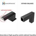Amerdeco 10 Pack Matte Black 5 Inch(128mm) Hole Centers Kitchen Cabinet Pulls Cabinet Hardware Kitchen Handles for Cabinets Cupboard Handles Drawer Pulls
