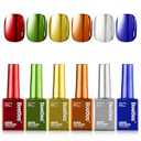 Beetles Chrome Metallic Nail Polish Set - Jingle Jewels 6 Colors Quick-Drying Glossy Mirror Nail Polish Shiny Effect Fingernail Polish DIY Nail Art Spring Gift for Women Salon Home