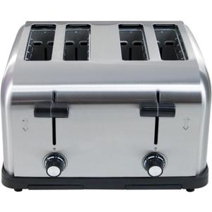 Clivia Commercial Toaster for Restaurant, 4 Slice Toaster,Commercial Bread Heating Machine, Automatic Pop-Up,Stainless Steel Bread Ovens,Silver