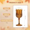 7OZ Plastic Wine Glasses, Reusable Vintage Goblets Unbreakable Drinking Glasses Crystal Water Cups Champagne for Wedding, Parties (24, Amber)