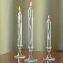 Glass Candle Set of 3, Refillable Use, Indoor Emergency Lighting Use Oil Candle, Smokeless and Odorless Clear Glass