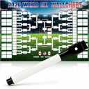 DLPL World Cup 2026 Schedule Soccer Poster, 23.616.5 Inch with Black Dry Erase Marker, World Cup 2026 Merchandise for Soccer Fans & Party Decor