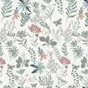 PeonyQueen Floral Wallpaper Peel and Stick Boho Contact Paper 17.3 x 393 Vintage Removable Self Adhesive Wallpaper for Bedroom Bathroom Waterproof Wildflower Botanical Wall Paper Home Decor Vinyl ﻿