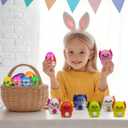 24 Pack Prefilled Easter Eggs with Axolotl Slow Rising Squishy Toys Inside Toys for Kids Girls Boys Easter Basket Stuffers Gifts Party Favors