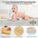 Noonkty 71x59 Foldable Foam Baby Play Mat for Floor, Babies Activity Tummy Time Playmat, Kids Non Toxic Foam Thick Play Mat for Baby, Toddlers, Waterproof & Anti-slip Crawling Mats