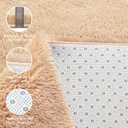 Shag Area Rug for Bedroom, 4x6 Feet Fluffy Rugs for Girls Boy's Bed Bedside, Plush Carpet with Non-Slip Bottom for Living Room Office Dorm Nursery Room, Beige