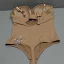 Women Shapewear One-piece Bodysuit Tummy Control Underwears Adjustable Seamless Invisible Bra Body Shaper, L