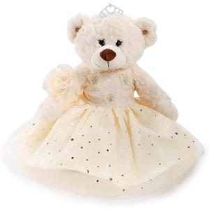Cisina Quinceanera Doll Quince Teddy Bear with Dress,Quinceanera Decorations for Girls Gifts,OSO De Peluche para 15 Aos Con Vestido,Centro De Mesa Muecas para 15 Aos Quinceaeras-Champane
