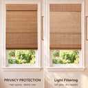 Cordless Bamboo Roman Shade, Light Filtering Blinds 27x48, Carbonized