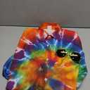 4 Pieces Hippie Costume Set,Tie Dye Button Down Shirt Set,Tie Dye Headband,Rainbow Sunglasses,Peace Sign Necklace (XXXL)