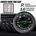 Hubcap Wheel Cover Replacement R16 Hub Caps Universal-Fit Steel Wheel Rim Cover ABS Material Exterior Accessories for Car Truck SUV -Set of 4（16-inch，Black）