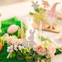 Sziqiqi Pillar Candle Holders for Easter - Bunny Decorations for Tealights Rabbit Candle Holder for Table Centerpieces Distressed White Easter Gifts for Family Party Events