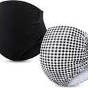 2 Pcs Maternity Swimsuits Bottoms High Waisted Bikini Bottom Women's Swimwear Bottoms, Hip 38-40 in, Waist 26-28 in