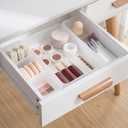Poeland 5 Pcs Drawer Organizer Tray Storage Box for Bedroom Nightstand Drawer Dresser Bathroom Kitchen Drawer, Frosted