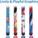 Kids Short Pool Cue Set of 2, Canadian Maple Wood, (48 Inch) with UV-Printed Fun Designs and Leather Tip