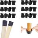 Non Slip Silicone Chair Leg Floor Protectors No Felt 0.8to1.3 Chair Leg Caps Bottom Small Furniture Table Feet Covers for Hardwood Floors Prevent Scratches No Noise Round Square,24 PCS (Black (Anti-slip))