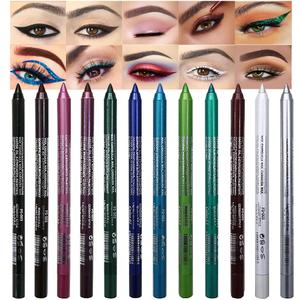 evpct 12Pcs Green Blue White Black Brown Purple Color Gel Glitter Eyeliner Pencils Set for Women Waterline Waterproof Smudge Proof lapiz de ojos delineador de ojos contra el agua Eye Liner Makeup 1-5 (Set05-Shimmer and Matte)