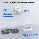 Magnetic Charger for iPhone 17,Mag-Safe Fast Wireless Charging 2Pack 6Foot Magnetic Apple Charger Pad with 2Pack USB C PD Fast Charging Block for iPhone 17/17 Pro/16 Pro Max/Plus/15/14,AirPods 3/Pro 2