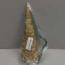 Baquler 3 Pcs LED Lighted Christmas Cone Trees Christmas Tree Ornament Gold Glittered Battery Operated Christmas Decoration Xmas Table Decor for Indoor Home Bedroom Tabletop Centerpiece Holiday Party