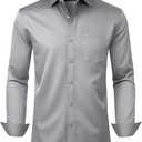  Dress Shirts Long Sleeve Wrinkle Free Stretch Business Casual Button Down Shirts, Size: 6XL