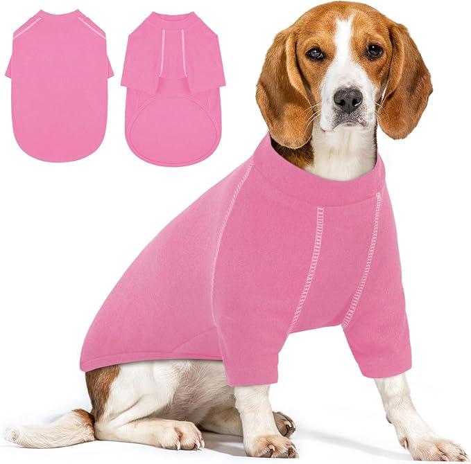 IECOii XL Dog Sweater,Fleece Dog Sweaters for Medium - Large Breeds,Stretchy Pullover Soft Pet Sweatshirt with Sleeve,Lightweight Fleece Doggy Vest for Beagle,Poodle,Cocker Spaniel, Blue,X-Large (X-Large(Chest:21.65 in))