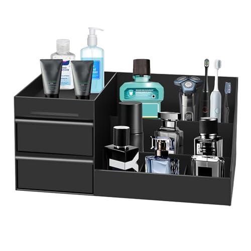Novalunae Cologne Organizer for Men, Perfume Organizer, Bathroom Counter Organizers and Storage, Black Men's Cologne Organizer, Perfume Display Stand for Vanity, Cologne Shelf for Men's Dresser, Bedroom