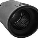 DC Sports EX-1012B Performance Bolt-On Resonated Muffler Slant Tip with Clamps and Adapters for Fitment on Most Cars, Sedans, and Trucks - Matte Black Powdercoat