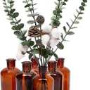 Farmlyn Creek 6 Pack Small Glass Vases for Centerpieces, Amber 7.5 oz Propagation Jars for Flowers, Table Centerpieces, Apothecary, Home Decor (2.8 x 5 in)