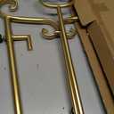Metal Free Standing Adjustable Display Stand Scroll Easel with Chain Support, Gold Easel Stand for Sign, Wedding, Picture Frame. (No Installation Required), 17.32L x 24.4W x 56.4H inches