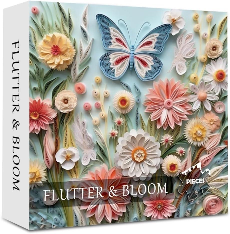 Puzzle 1000 Piece for Adults Jigsaw Featuring Aesthetic Home Decoration Unique Gift for Cat Lovers Premium Large Puzzle for Family Fun (Flutter&Bloom Puzzles-1000pcs)