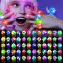 OLUPP Party Favors 100 Pcs Light Up Rings, Glow In The Dark Party Supplies, 6 Style Flashing Glow In The Dark Rings for Adults & Kids, LED Ring for Birthday, Concert, Raves, Halloween, Christmas