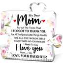 2 x Gifts for Mom from Daughter,Gifts for Mom Thanksgiving Christmas,My Heart Will Always Be Tied To Home Sign Acrylic Puzzle Piece 4.5x4.5 Inches (10)