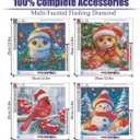 YarnMate 4 Pack Diamond Painting Kits for Adults-Christmas Animals Diamond Art Kits for Adults,5D Diamond Painting,DIY Full Drill Diamond Painting Gem Art and Crafts 14x14inch (G8886+G8887+G8888+G8889)