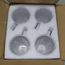 16oz White Funnel Ceramic Tall Coffee Mugs for Coffee, Tea, Cocoa, Latte, Milk set of 4